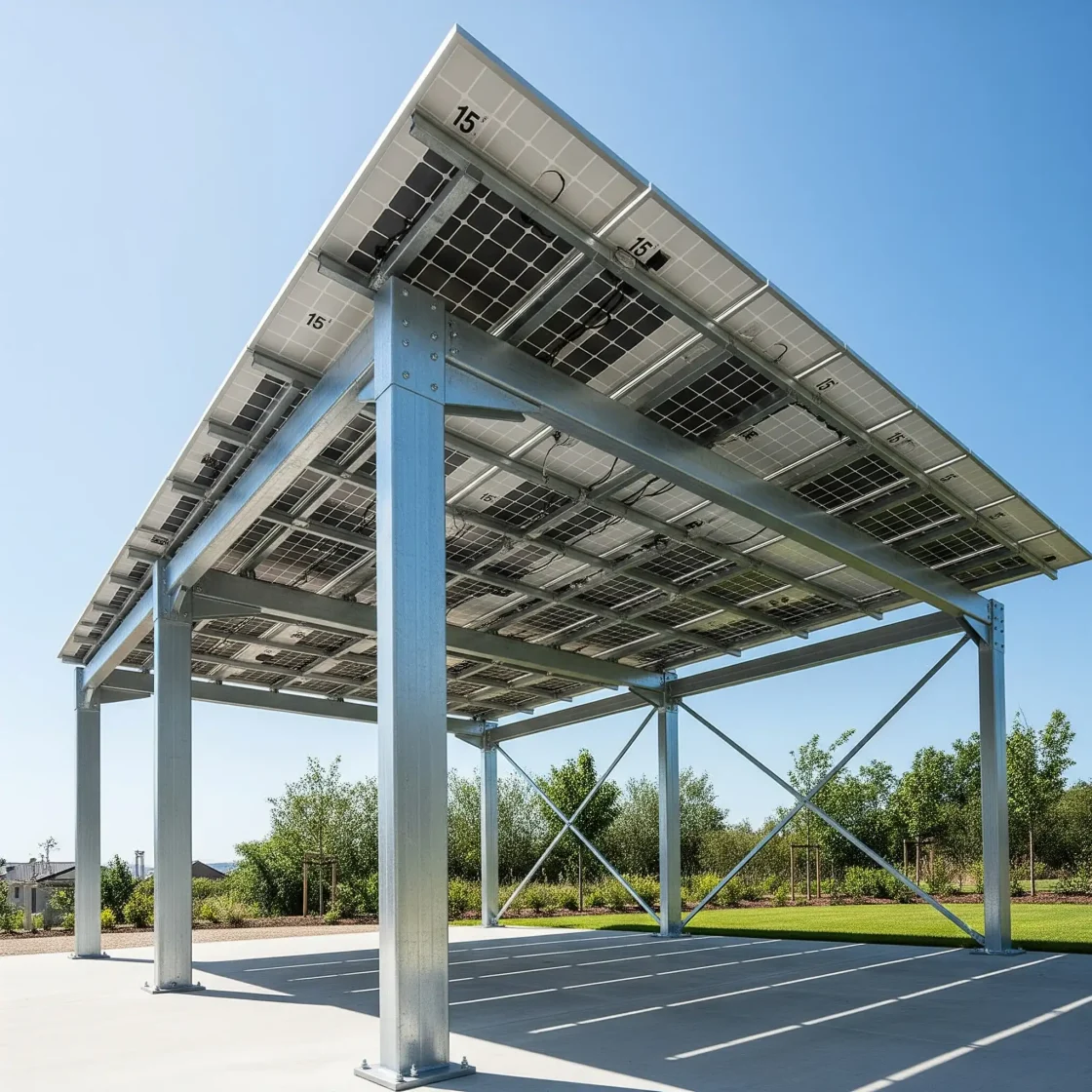 galvanised steel solar carport