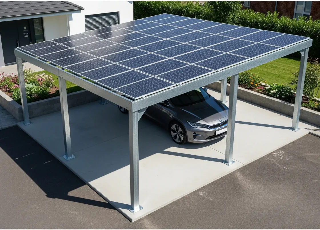 galvanised steel solar carport 2