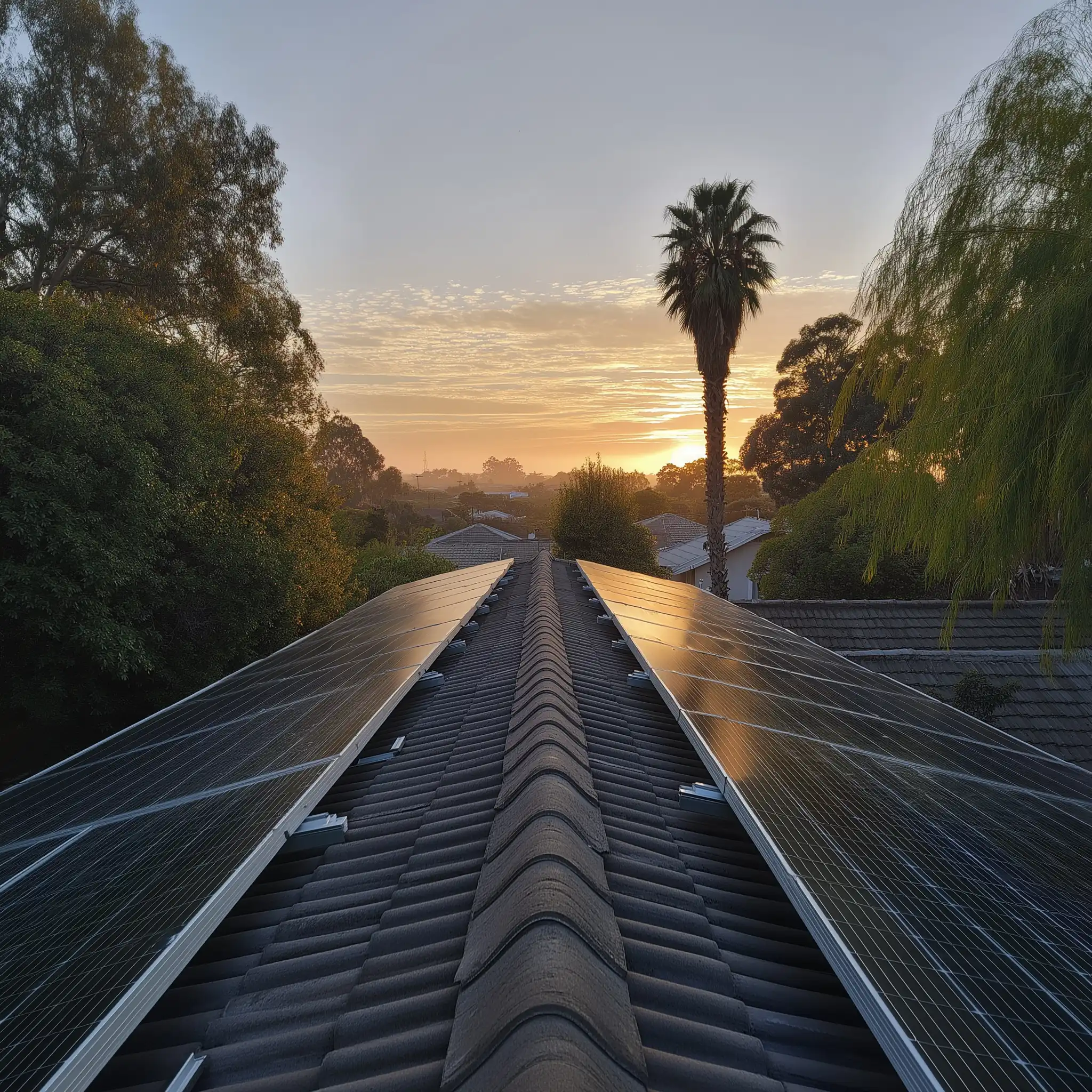 solar roof mounting panels on tiled roof