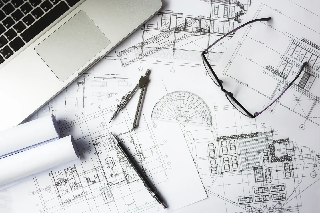 image engineering objects workplace top view engineering tools